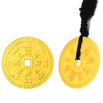 999 Pure Gold Nine-Syllable Mantra Bagua Pendant